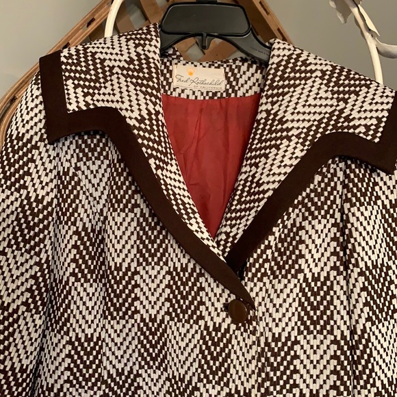 Gorgeous 60’s 70’s RARE vintage long checkered coat - Picture 2 of 15